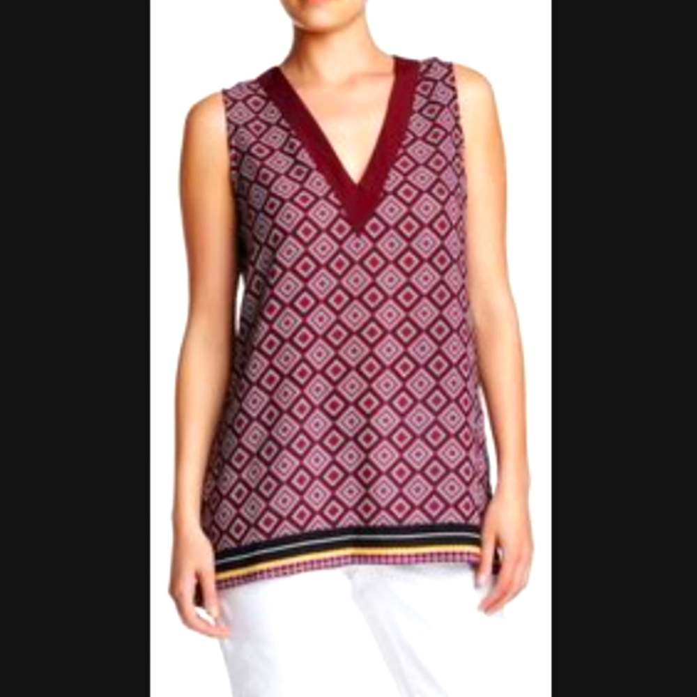 NYDJ Purple geometric sleeveless medium tunic